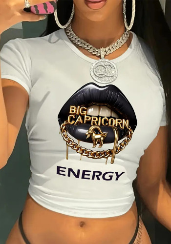 Women Street Print Crop Top T-Shirt