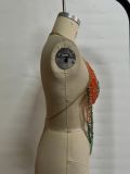 Women Bcakless Halter Neck Sexy Beaded Bra Body Chain