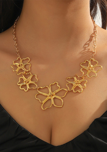 Women Vintage Alloy Flower Clavicle Necklace Holidays Vintage Shell Necklace
