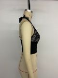Women Sexy Lace Holidays Halter Neck Vest Suspender Top