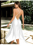 Mesh V-Neck A-Line Sleeveless Irregular Night Dress