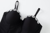 Women French Fishbone Diamond and Pearl Fishbone Corset