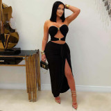 Solid Color Sexy Summer Skirt Set