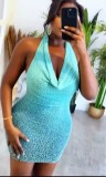 Women African Summer Sexy Bcakless Dress
