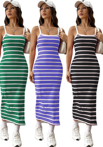 Sexy Fashionable Striped Print Summer Women's Dress