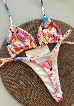 Women Lace-Up Halter Neck Triangle Cup Beach Sexy Swimwear