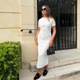 Women spring and autumn French retro knitting short-sleeved dress