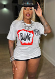 Women printed round neck t-shirt (processing time need around 5-7 days)