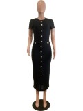 Women spring and autumn French retro knitting short-sleeved dress