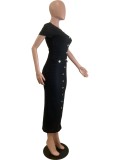 Women spring and autumn French retro knitting short-sleeved dress