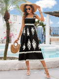 Women elegant Career beach Holidays contrast print wrap dress