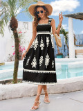Women elegant Career beach Holidays contrast print wrap dress