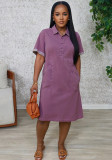 Women short-sleeved denim dress