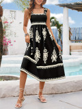 Women elegant Career beach Holidays contrast print wrap dress