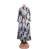 Plus Size Women Patchwork Maxi dress