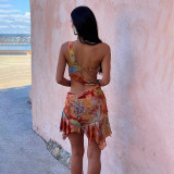 Women summer Women sexy contrast color Backless Mesh Patchwork Bodycon Dress