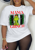 Graphic Print Women's Round Neck T-shirt Tops
