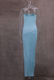 Women spring Summer Strapless twist flower split dress