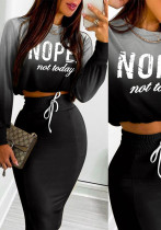 Women Casual Print Top and Skrit Two-piece Set