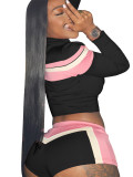 Women's Sexy Color Block 3-Piece Shorts Set