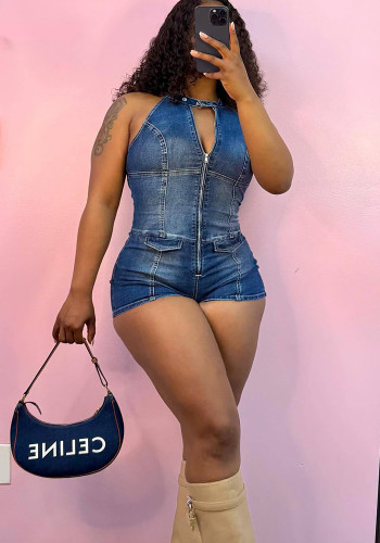 Women Denim Sretchy Jumpsuit