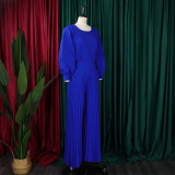 Plus Size Women Summer Loose Casual Shirt and Wide-leg Pants Two-Piece Set