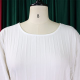 Plus Size Women Summer Loose Casual Shirt and Wide-leg Pants Two-Piece Set