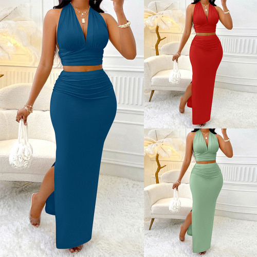 Women Top and Skirt Two-piece Set