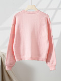 Women autumn embroidered elegant long-sleeved knitting sweater