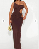 Women formal party solid sexy hollow bodycon dress