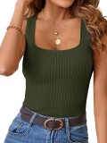 Women’s Workout Square Neck High-Stretch Sexy Sleeveless Tank Top Outdoor Wear