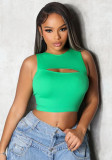 Women’s Sexy Ribbed Cutout Fitted Casual Sleeveless Top
