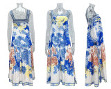 Summer Holiday Print Strap Maxi Dress