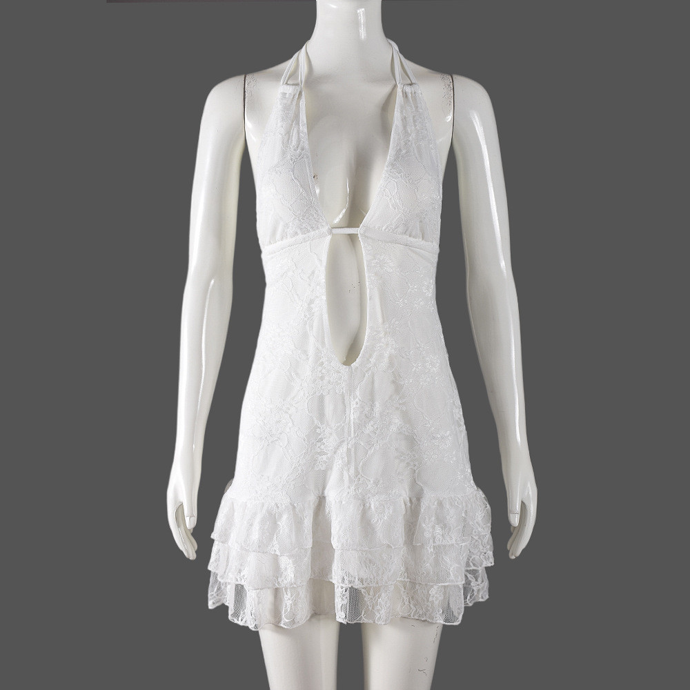 All-Over Print Women's Halter Lace-up Dress main image 1