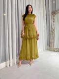 Plus Size Women's Fashion Elegant Chic Ruffle Summer Maxi Dress African Style