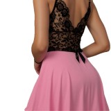 Lace Patchwork Mesh Sexy Nightgown Sleepwear Lingerie