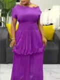 Plus Size Women's Fashion Elegant Chic Ruffle Summer Maxi Dress African Style