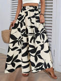 Women Printed Pleated Skirt Skirt