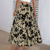 Women Printed Pleated Skirt Skirt
