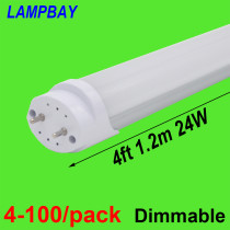 LED Tube Bulb 4ft 48  120cm Dimmable Lamp 20W 24W T8 G13 Bi-Pin Retrofit Fluorescent Light Bar Lighting 110V 220V 277V