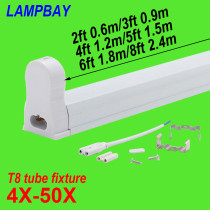 LED Tube Light Fixture 2ft(0.6m) 3ft(0.9m) 4ft(1.2m) 5ft(1.5m) 6ft(1.8m) Bar Lamp Fitting T8 Bulb Housing G13 Holder