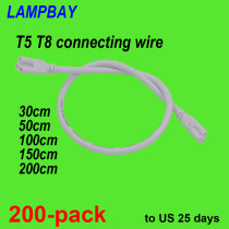 200-pack T5 T8 Connecting Cable 30cm 50cm 100cm 150cm 200cm 3-pin socket Wire Connector for LED Tube Light Integrated Fixture to US 25 days