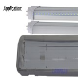 10-pack LED Tube Light Fixture 2ft(0.6m) 4ft(1.2m) 5ft(1.5m) T8 G13 Double Bulb Fitting Vapor Proof IP65 Waterproof Lamp Housing to US 25 days