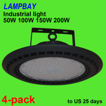 4-pack LED High Bay Light 50W 100W 150W 200W UFO Shaped Lamp Workshop Garage Warehouse Stadium Market Industrial Lighting to US 25 days