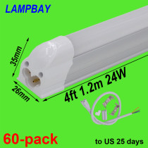 60-pack Dimmable LED Tube Light 4 foot 1.2m T5 Integrated Bulb Fixture 48  Slim Bar Lamp Linkable Linear Lighting Dimming 20W 24W to US 25 days