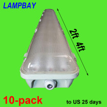 10-pack Vapor proof LED lamp 2 feet 36W and 4 feet 72W batten light IP65 fixture with lights to US 25 days