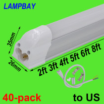 40-pack T5 Integrated Bulb Fixture 2ft 3ft 4ft 5ft 6ft 8ft LED Tube Light Slim Bar Lamp Linkable Linear Lighting Surface Mounted to US 25 days