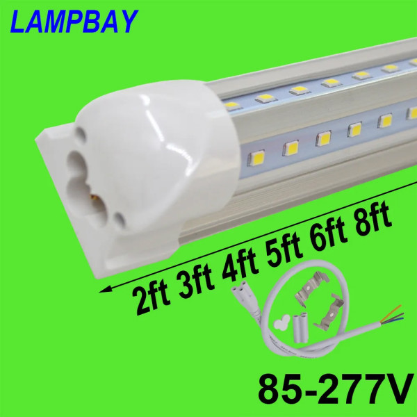 V shaped LED Tube Lights 2ft 3ft 4ft 5ft 6ft 8ft 270 angle Bulb T8 Integrated Fixture Linkable Bar Lamp Super Bright