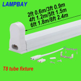 LED Tube Light Fixture 2ft(0.6m) 3ft(0.9m) 4ft(1.2m) 5ft(1.5m) 6ft(1.8m) Bar Lamp Fitting T8 Bulb Housing G13 Holder
