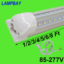 V-shape T8 Integrated Tube Light Fixture 1Ft 2Ft 3Ft 4Ft 5Ft 6Ft 8Ft with fitting Surface Mounted Linkable Bar Lamp 270 degree Shop Lighting